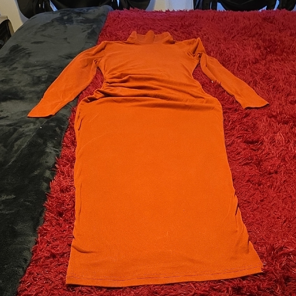 Elegant Rust Orange Women's Dress
